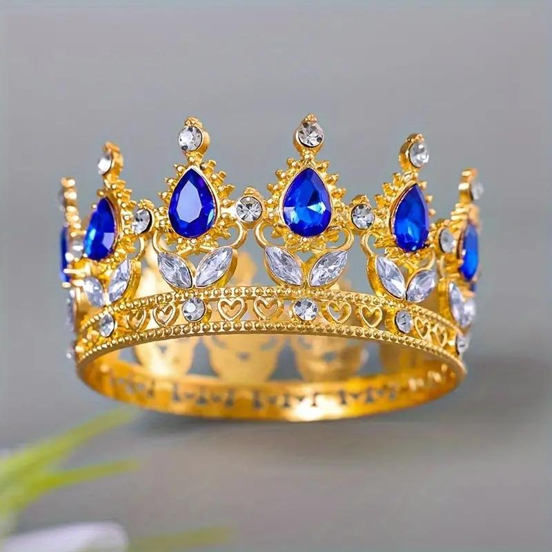 Luxury Baroque Jewelry Crown Retro Princess Queen Banquet Photography Prop Women's Shining Crystal Crown Bridal Hair Accessories