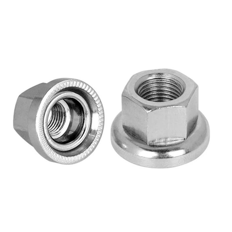 Hub Nut for Fixed Gear Bike Front Rear Hub Fixing Metric9/10 3/8 Inch With Anti-skid Texture for Drum Axle Firm Mount