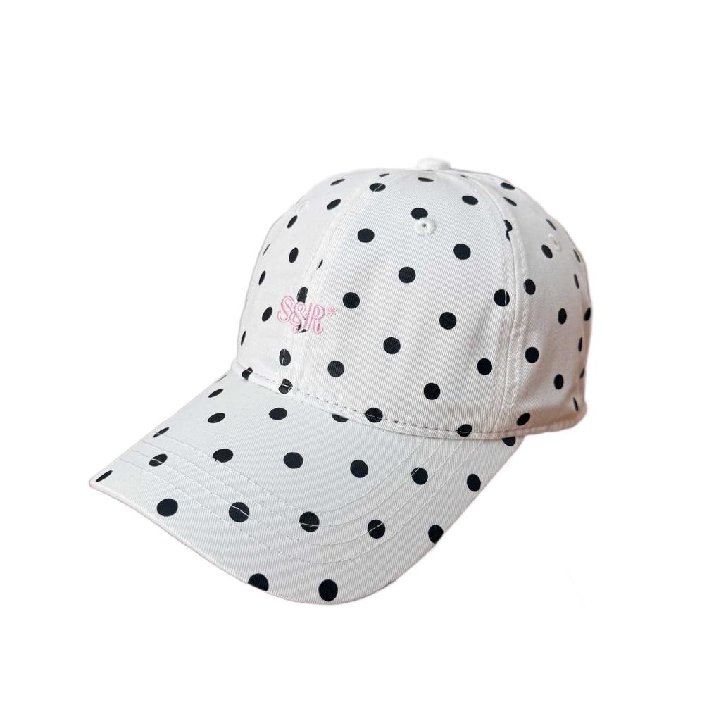 Sweet Polka Dot Print Cap Letter Embroidery Soft Top Autumn and Winter Baseball Cap Women's Daily Travel Visor