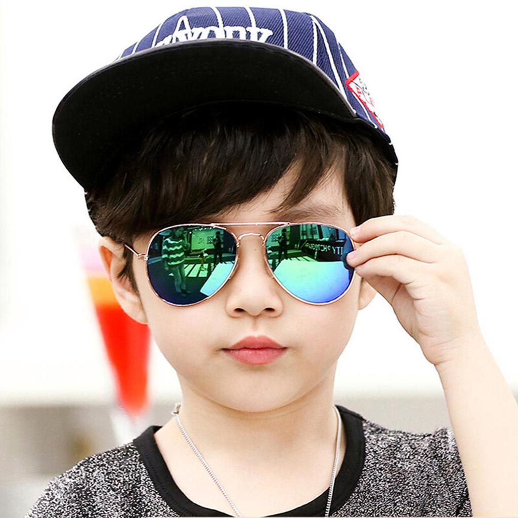 Children's Student Sunglasses Men and Women Color Reflective Sunglasses Toad Mirror Cute Baby Kids Sun Glasses