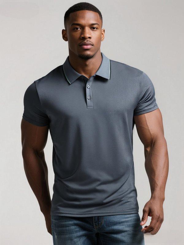 Men's Quick-Dry Breathable Polo Shirt - Summer Casual Short Sleeve Solid Color