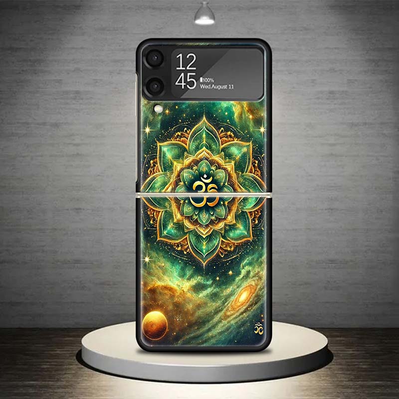 Mandala Chakra Insist Yoga Phone Case For Samsung Galaxy Z Flip 7 6 5 4 3 5G Shockproof Cover Z Flip7 Flip6 ZFlip5 Flip3 Flip4 L
