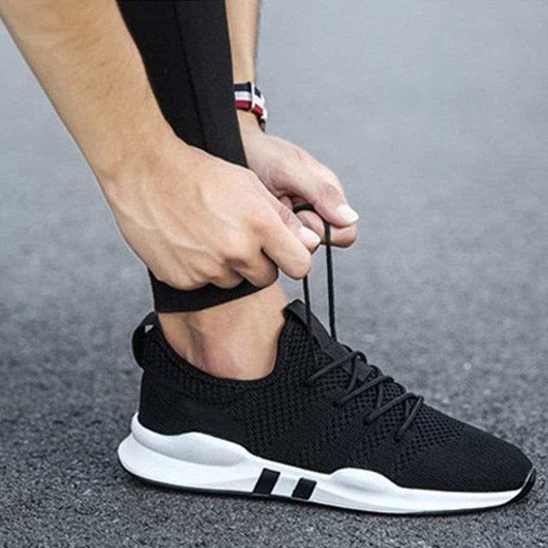 Men's True Flyknit Shoes: Breathable, Wear-Resistant Sports & Casual Korean Style Running & Dad Shoes for Summer & Autumn.