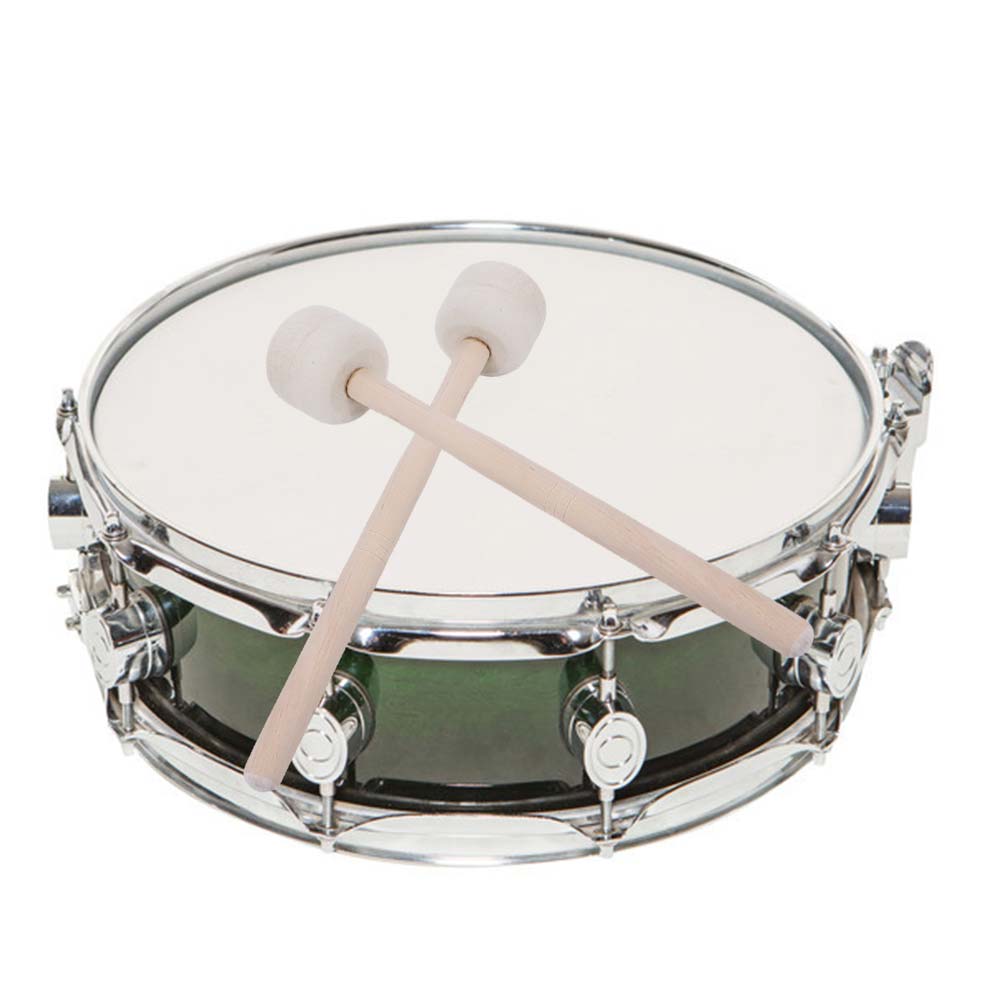 1pc Wool Felt Head Drum Sticks Band Performances Marching Drum Drum Wooden Mallet Non-Slip Wood Handle Wooden Drum Hammer