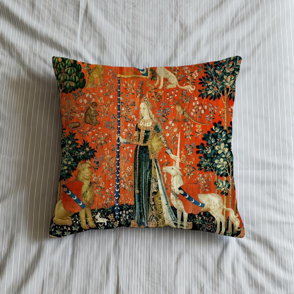 Cushion Medieval Cover Soft Maiden Unicorn Case And For Sofa Living Room Home Comfortable Office Decor Protective Pillow Covers