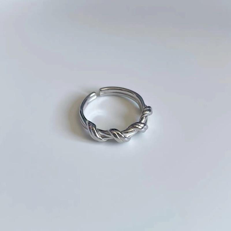 

2025 Braided Twist Ring Personalized Open End Ring Niche Zircon For Women Holiday Gift resizable медный