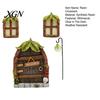 Waterproof Tree Trunk Decor 1 Set Fairy Door Windows And Lamp, Garden Accessories, Miniature Outdoor House Glow in The Dark Gnome for Yard Decoration