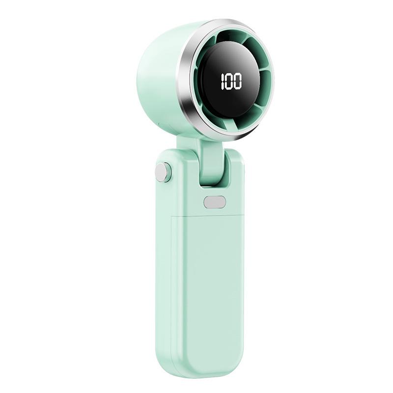Compact Leafless Handheld Cooling Fan with Adjustable Speed - Foldable & Portable 100 Speed Settings + Rechargeable