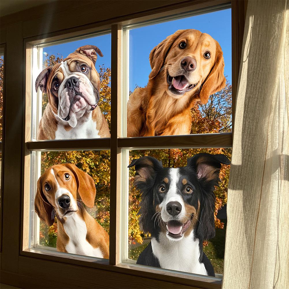 Dog Window Decals Lifelike Stickers Charming Window Decals