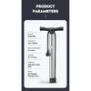 Xunting Bike Floor Pump MAX 130PSI Powerful and Ergonomic Inflator for Road and MTB Bikes - Schrader and Presta Valve Compatible