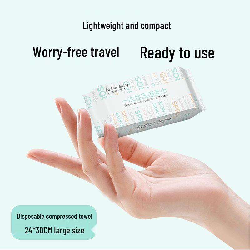 20-Pack Thickened Disposable Compressed Towels - Individually Wrapped for Face Washing and Cleansing 24x30 cm