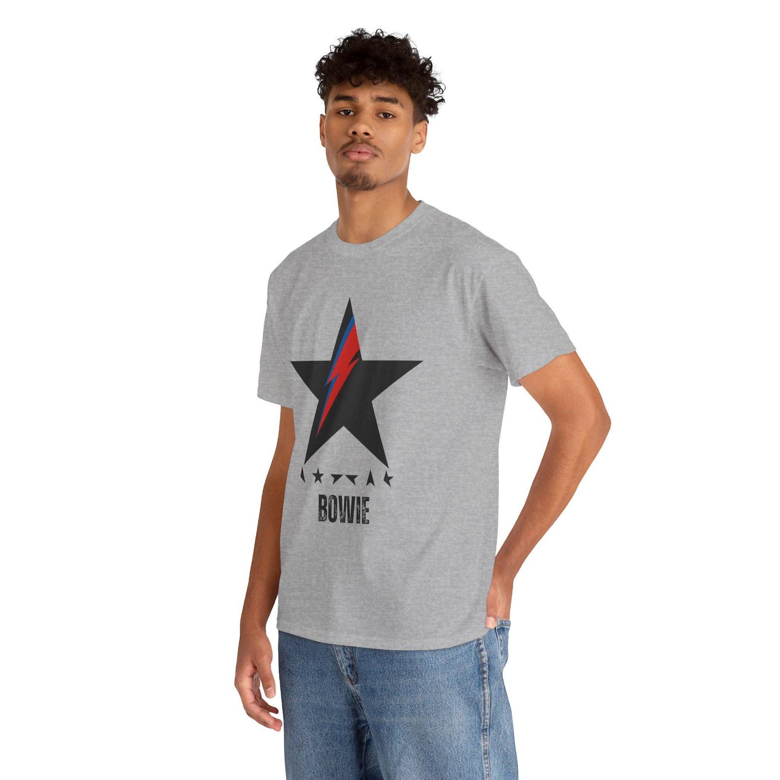 Lightning Bolt Star Bowie T-Shirt | Rock Music Tee M