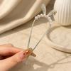 Fourchette à Cheveux en Alliage pour Femmes Épingle à Cheveux en Perle Coréenne en Forme de U Support pour Chignon Floral Bâtonnet à Cheveux Antidérapant pour Chignon Mariage Nouveaux Accessoires pour Cheveux