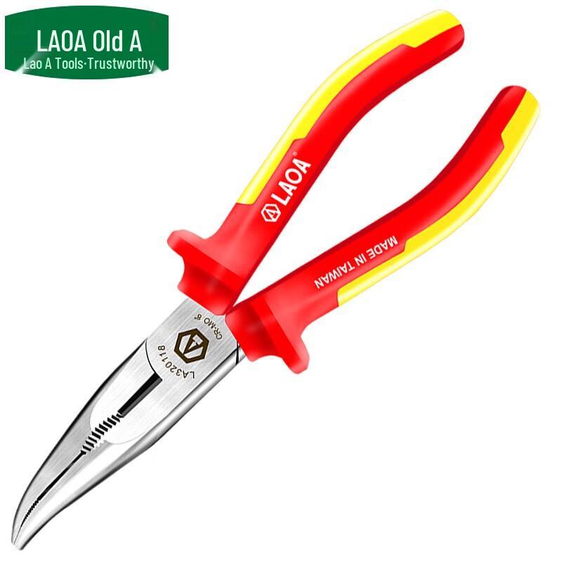 LAOA 8-inch Insulated Bent Nose Pliers