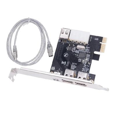PCIe X1 4-Port Firewire 6-Pin Erweiterungskarte PCIE 1394 Chipsatz-Adapter PCIE 1X zu 1394 Erweiterungskarte für Desktop-PC