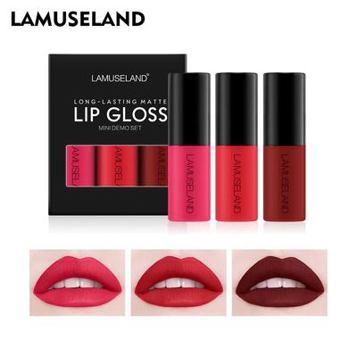 3 Teile/satz Nette Mini Wasserdicht Langlebige Flüssige Lippenstift Matte Lip Gloss 3,5gx3,