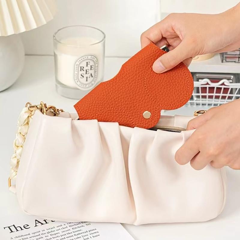 Pu Sonnenbrillentasche, Tragbares Brillenetui, Schutzhülle für Sonnenbrillen, Niedlicher Brillenclip, Minimalistische Damen-Brillentasche