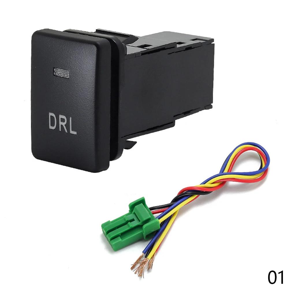 Green Car LED DRL Power Rearview Mirror Folding Button Front Rear Differential Lock Switch for Toyota Camry Prius Corolla Prado