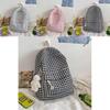 Chic Houndstooth Backpack For Women Korean Style High School College Girl Casual Trendy Bag