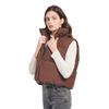 New Winter Cotton Vest For Women, Loose Korean Style Simple Stand Collar Short Sleeveless Jacket, Casual Versatile Outerwear
