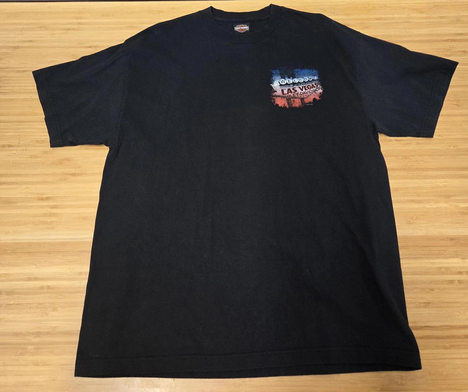 Harley-Davidson Shirt Mens XL Black Las Vegas Nevada Motorcycle Graphic 2017 Tee 3XL