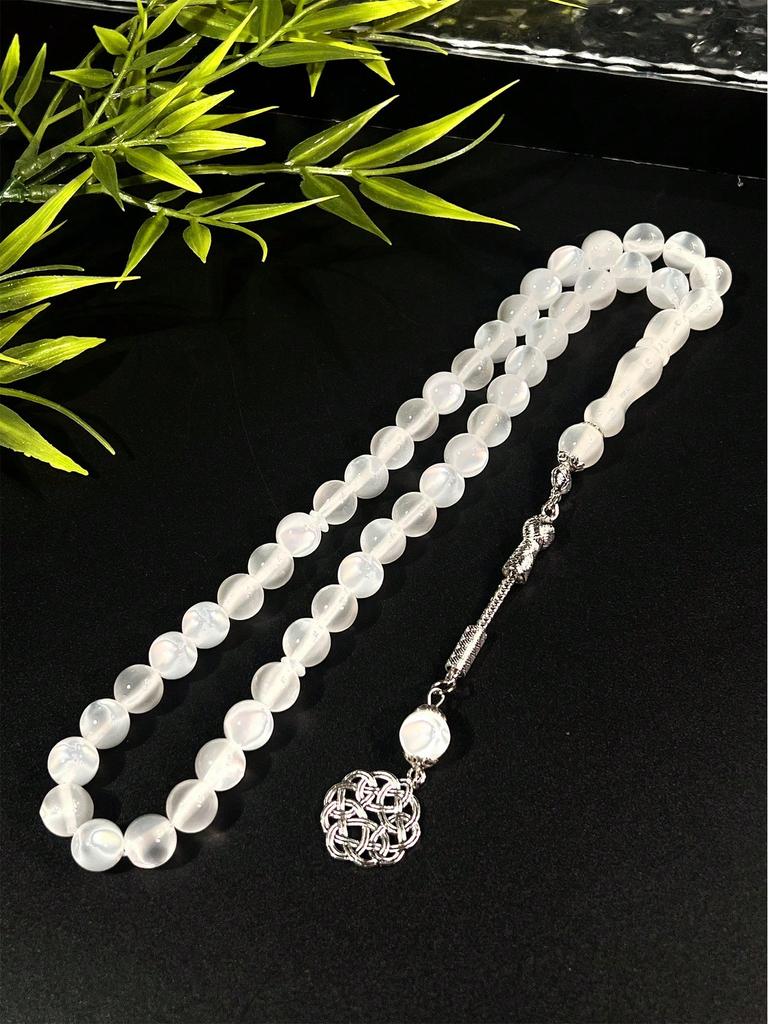 45 Beads Transparent Acrylic Solid Color Tasbih, Daily Handheld Prayer Beads for Middle Eastern & Arabian