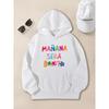 Tween Girls Manana Letter Graphic Hooded Sweatshirt Soft Cozy Long Sleeve Casual Tops for Fashionable Outfits