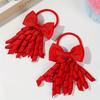 Zwei Haaraccessoires für Mädchen, mit Schleifen, Locken, Quasten und Haargummis für Cheerleader.