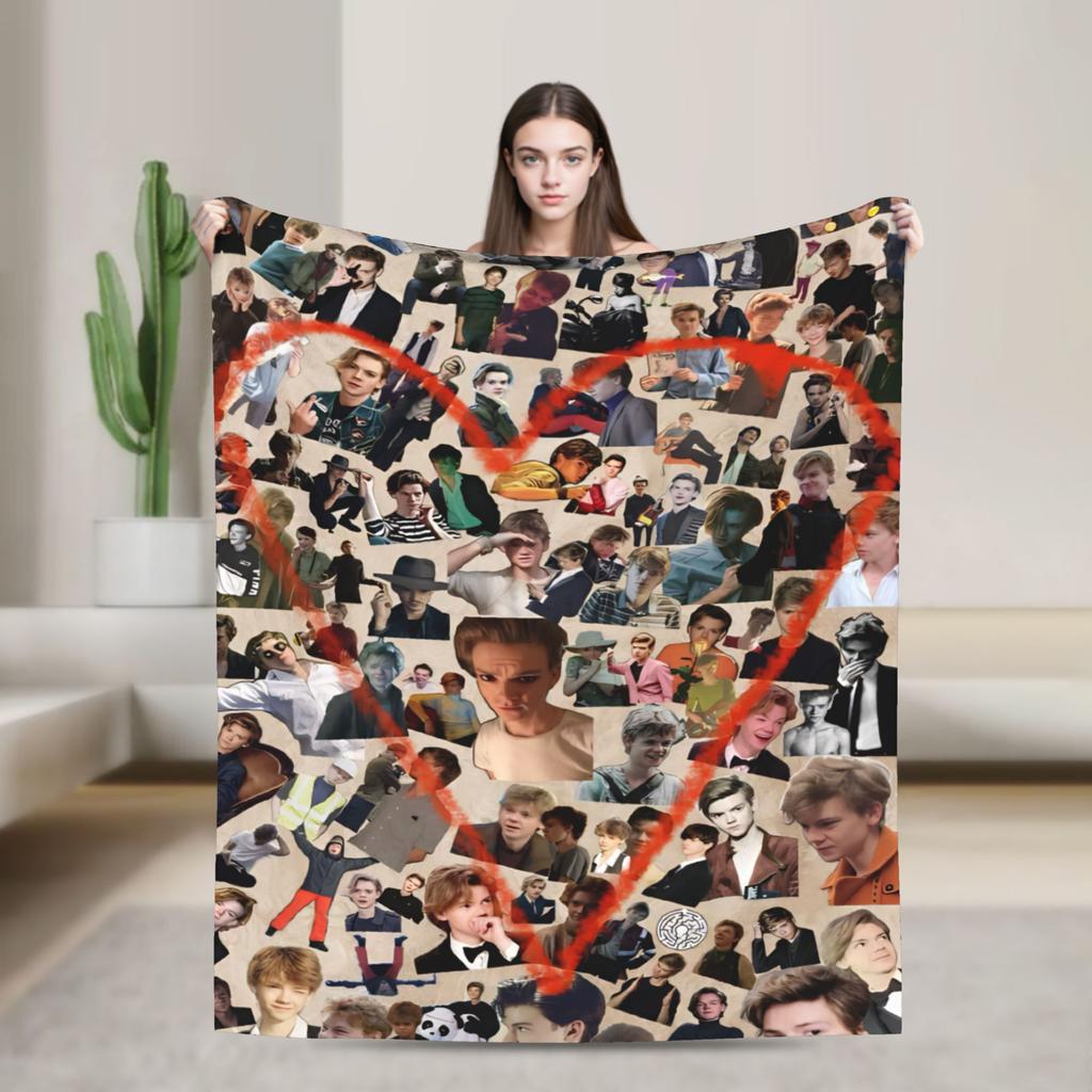 Thomas Brodie-Sangster Blanket Flannel Relax Ultra-Soft Throw Blanket for Bedroom Rug Piece