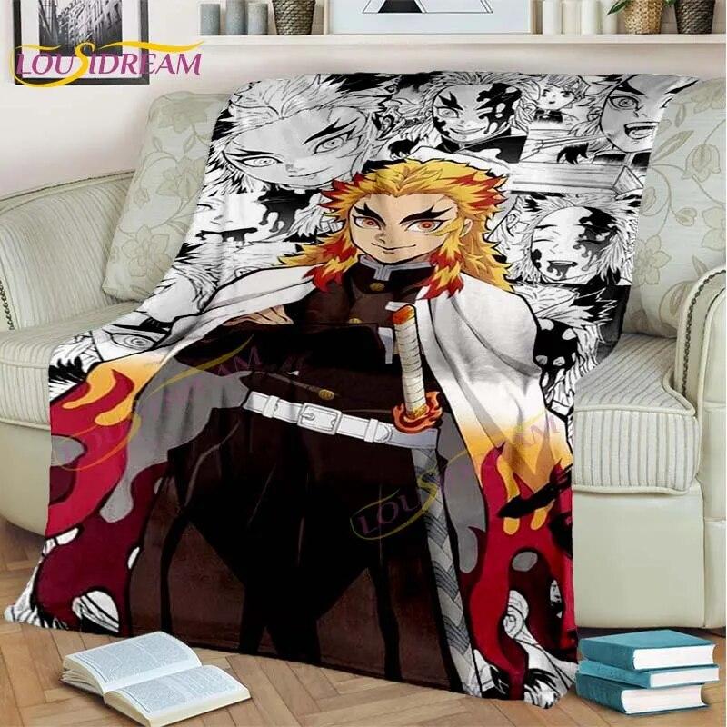 Japonské Anime Demon Slayer Deka Kreslená Deka Tomioka Giyuu Deka Potah na křeslo Deka Pohovka Přehoz přes postel Vějíř Dárek
