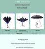 Custom Reverse Car Umbrella with Hands-Free C-Shaped Handle - Business Long Handle Umbrella with Logo Print for Men