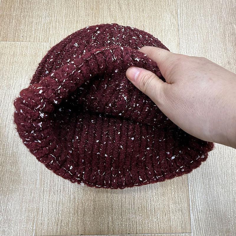 New Autumn and Winter Knitted Hat Women's Simple Mixed-color Wool Pullover Hat Fashionable Warm and Windproof Fashionable Casual Trendy Hat