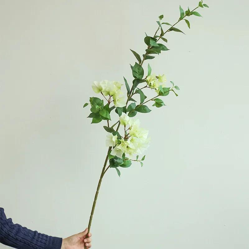 115cm Kunstmatige Driehoekige Pruimen Tak Eettafel Decoratie Nep Bloemen Zijde Simulatie Driehoekige Pruim Witte Bloem