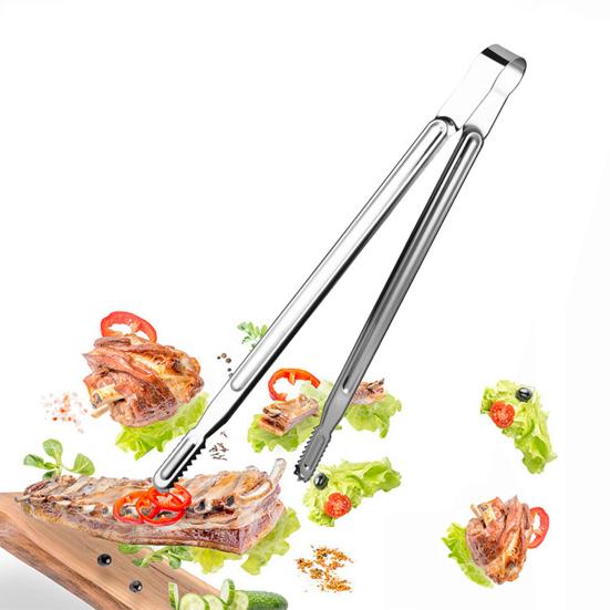 Stainless Steel Food Tongs Lightweight Rust-proof Cooking Tongs Heat-Resistant Kitchen Utensil for Home Restaurant Picnic Cooking BBQ Salad Serving