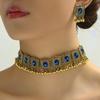 Southeast Asia Indian Ethnic Gemstone Beaded Earrings and Necklace Set