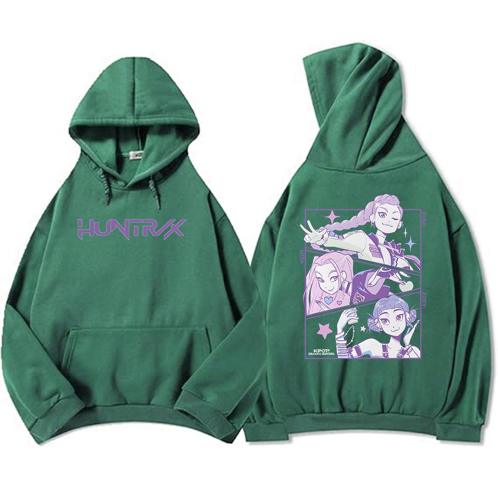 Men Women Hoodies KPop Demon Hunters Movie Graphic Sweatshirts Fleece Warm Hooded Pullovers Sudadera Print Top