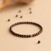 New Chinese Style Golden Sandalwood Bracelet for Men & Women - High Oil Density, Old Material, Single Strand Prayer Beads, Retro Style.