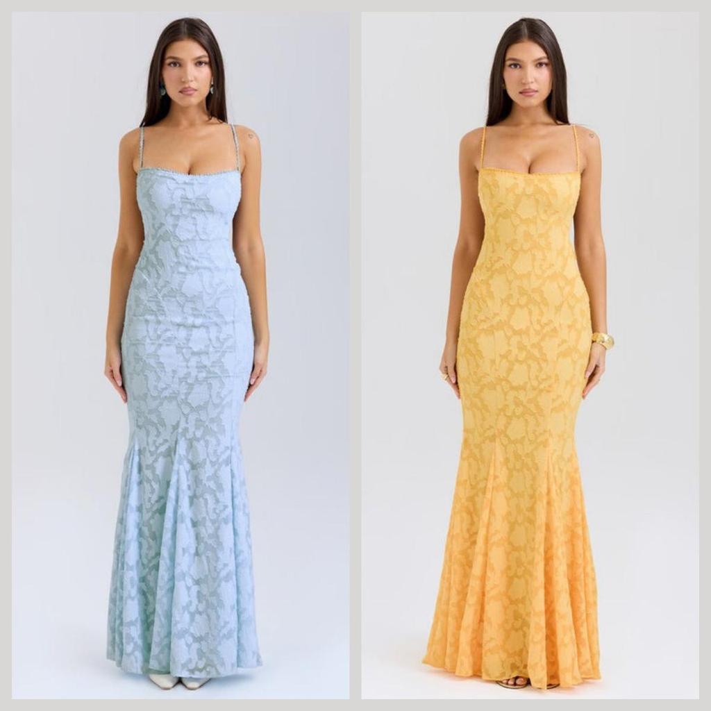 Elegant European & American Slim Lace-up Fishtail Jacquard Dress