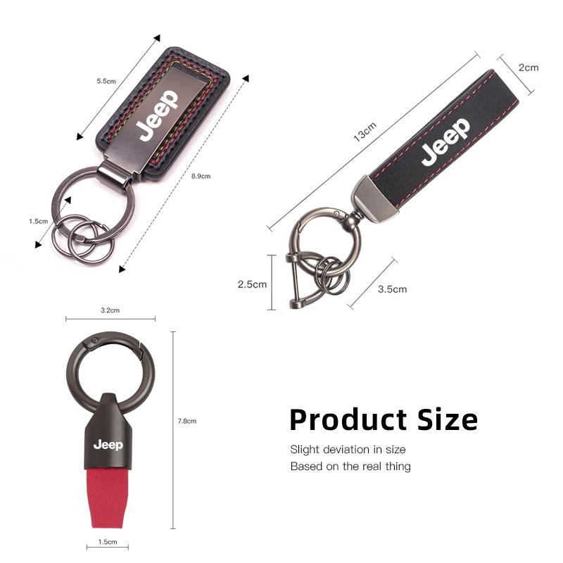 Kopphållare Bilemblem Nyckelring Mocka Nyckelring Presenttillbehör För Jeep Wrangler JL JK Renegade Grand Compass Gladiator Cheroke