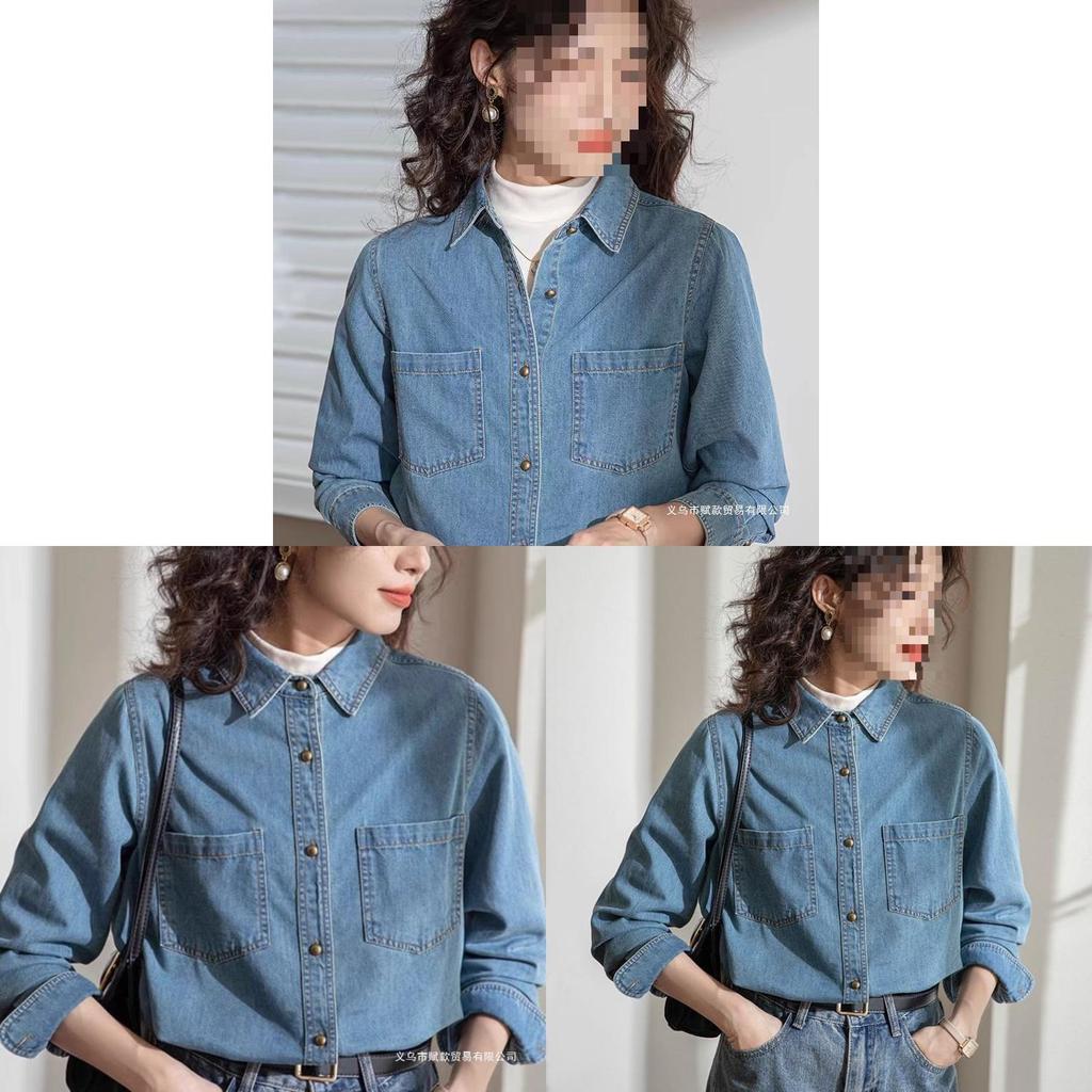 Vintage Blue Cotton Blend Sleeveless Shirt With Abstract Print For Women Fall