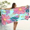 Boho Vibrant Hibiscus Print Beach Towel Tropical Hawaiian Flower Summer Beach Blanket Quick Dry Lightweight Absorbent Towel