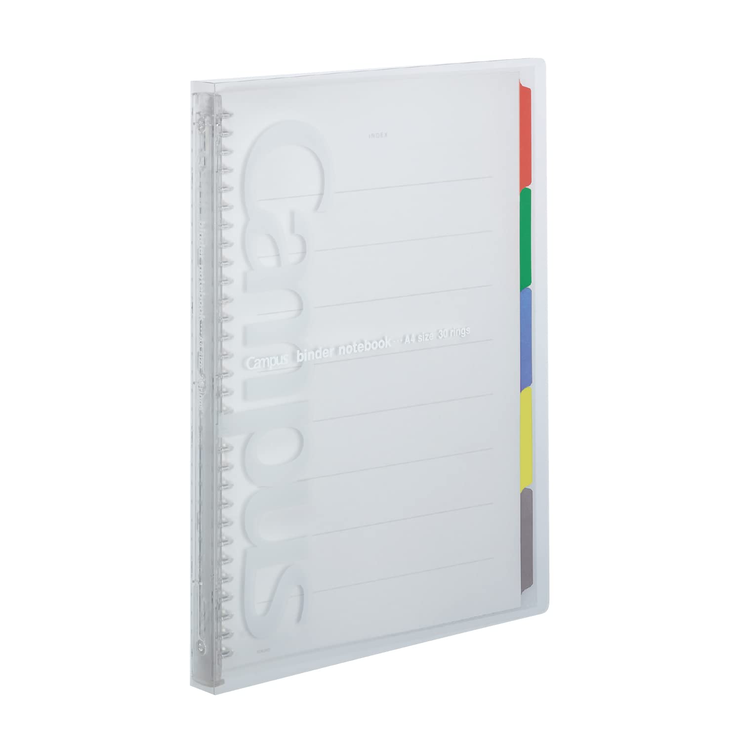 KOKUYO Campus 30 Maximum 65 Loose-Leaf Binder, Slim, A4, Holes, Sheets, Transparent, RU-P173NT