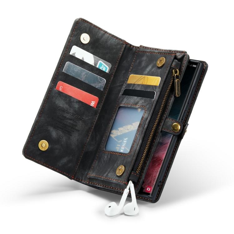 Para Samsung Galaxy S22 Ultra 5G Funda CaseMe-008 Desmontable Multifuncional con Tapa Horizontal de Cuero