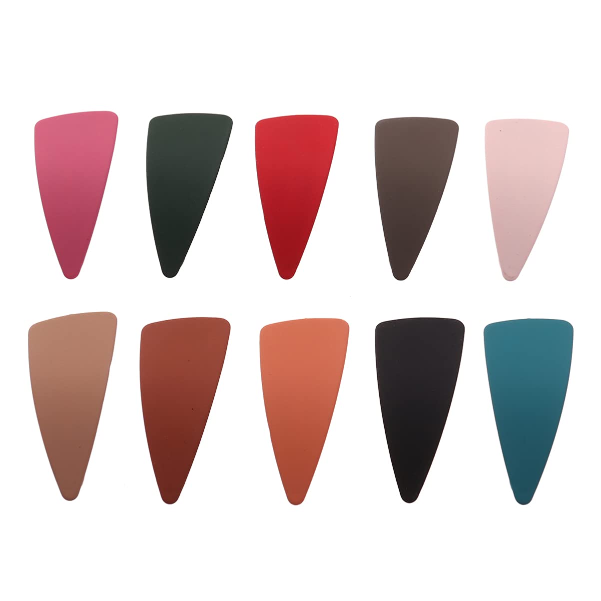 

Lurrose 10pcs Snap Hair Clips, Triangle Shape Hair Pins Non- Slip Metal Hair Barrettes Hair Accessories for Women Girls (Random Color)