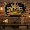 Black Gold 2026 New Year Banner Firework Balloons Photo Background Party Backdrop  Photo Studio