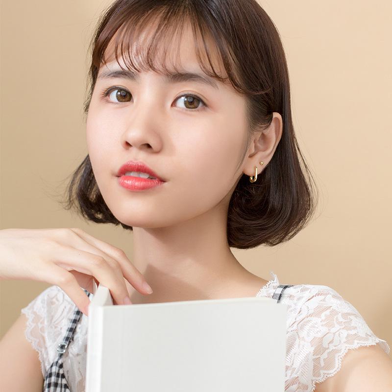 S925 Sterling Silver Korean O-Shaped Hoop Earrings - Simple, Fresh, Girlish Style.