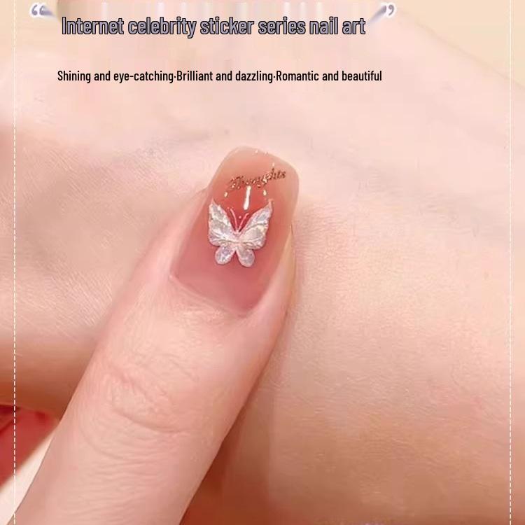 Aurora Butterfly Nail Stickers: Colorful, Pure Desire Decorations