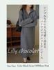 Knit Long Long Free Size [Lilly Chocolate] Women's Dress, Fall/Winter, Sleeve, Warm, Simple, Cute, Loungewear, Loungewear, Homewear, Ladies, Casual,