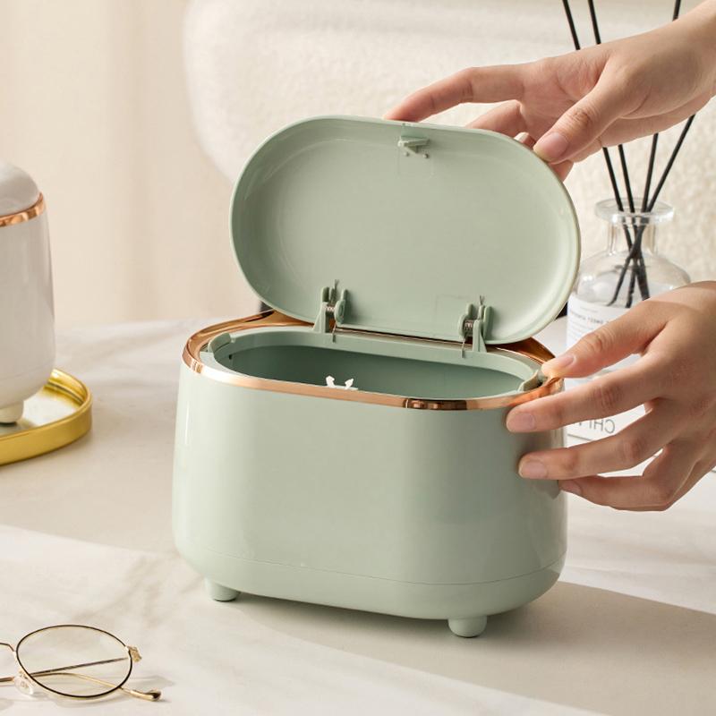 Mini Trash Can With Lid Small Trash Can Desk Trash Can Countertop Tiny Desktop Waste Garbage Bin Commercial Office Wastebasket