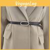 Womens Solid Color Leather Waist Belt With Polished Finish For Casual Pants And Dresses